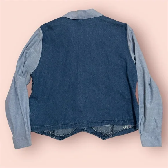 Alfred Dunner Light Blue Denim Vest with Embroidery - Picture 2 of 4